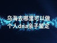 乌海去哪里可以做个人dna亲子鉴定