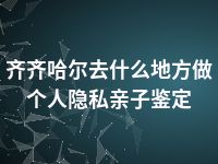 齐齐哈尔去什么地方做个人隐私亲子鉴定