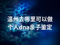 温州去哪里可以做个人dna亲子鉴定