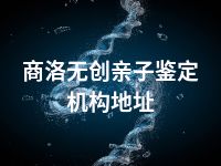 商洛无创亲子鉴定机构地址