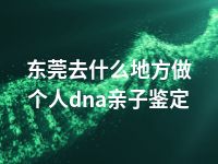 东莞去什么地方做个人dna亲子鉴定