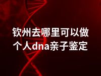 钦州去哪里可以做个人dna亲子鉴定