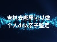 吉林去哪里可以做个人dna亲子鉴定