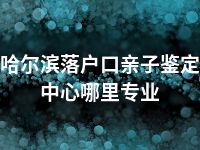 哈尔滨落户口亲子鉴定中心哪里专业