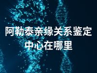 阿勒泰亲缘关系鉴定中心在哪里