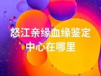 怒江亲缘血缘鉴定中心在哪里