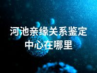 河池亲缘关系鉴定中心在哪里