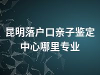 昆明落户口亲子鉴定中心哪里专业