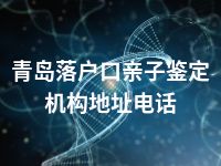 青岛落户口亲子鉴定机构地址电话