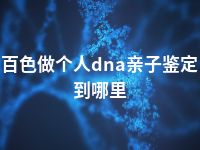 百色做个人dna亲子鉴定到哪里