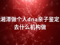 湘潭做个人dna亲子鉴定去什么机构做