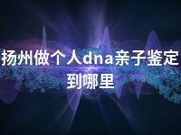 扬州做个人dna亲子鉴定到哪里