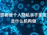 邯郸做个人隐私亲子鉴定去什么机构做