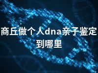 商丘做个人dna亲子鉴定到哪里