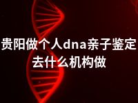 贵阳做个人dna亲子鉴定去什么机构做