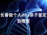 长春做个人dna亲子鉴定到哪里