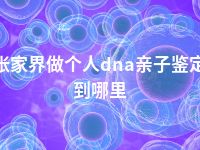 张家界做个人dna亲子鉴定到哪里