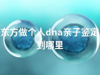 东方做个人dna亲子鉴定到哪里