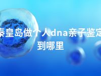 秦皇岛做个人dna亲子鉴定到哪里