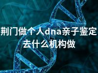 荆门做个人dna亲子鉴定去什么机构做