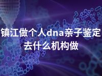 镇江做个人dna亲子鉴定去什么机构做