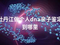 牡丹江做个人dna亲子鉴定到哪里