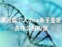 漯河做个人dna亲子鉴定去什么机构做