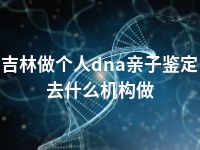 吉林做个人dna亲子鉴定去什么机构做