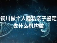 铜川做个人隐私亲子鉴定去什么机构做