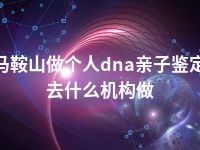 马鞍山做个人dna亲子鉴定去什么机构做