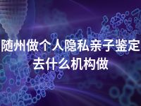 随州做个人隐私亲子鉴定去什么机构做