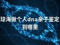 琼海做个人dna亲子鉴定到哪里