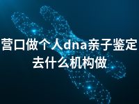 营口做个人dna亲子鉴定去什么机构做