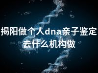 揭阳做个人dna亲子鉴定去什么机构做