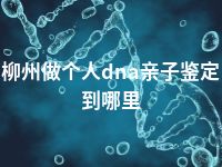 柳州做个人dna亲子鉴定到哪里