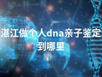 湛江做个人dna亲子鉴定到哪里