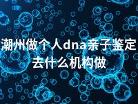 潮州做个人dna亲子鉴定去什么机构做