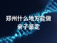 郑州什么地方能做亲子鉴定