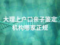 大理上户口亲子鉴定机构哪家正规