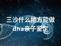 三沙什么地方能做dna亲子鉴定