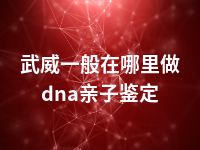 武威一般在哪里做dna亲子鉴定