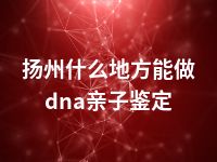 扬州什么地方能做dna亲子鉴定