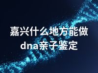 嘉兴什么地方能做dna亲子鉴定