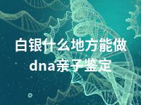 白银什么地方能做dna亲子鉴定