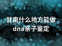 甘南什么地方能做dna亲子鉴定