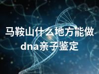 马鞍山什么地方能做dna亲子鉴定