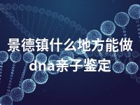 景德镇什么地方能做dna亲子鉴定