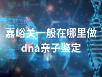 嘉峪关一般在哪里做dna亲子鉴定