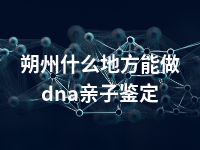 朔州什么地方能做dna亲子鉴定