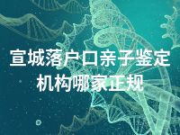 宣城落户口亲子鉴定机构哪家正规